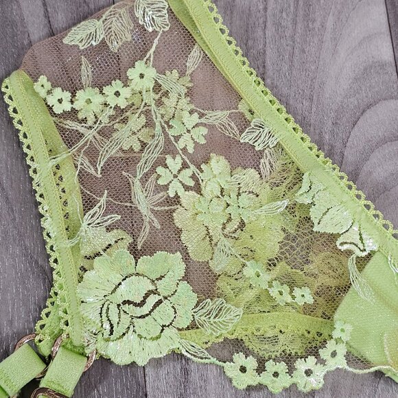 Honey Birdette Whitney Apple Light Green Garter Belt Suspender Size S - Picture 8 of 10